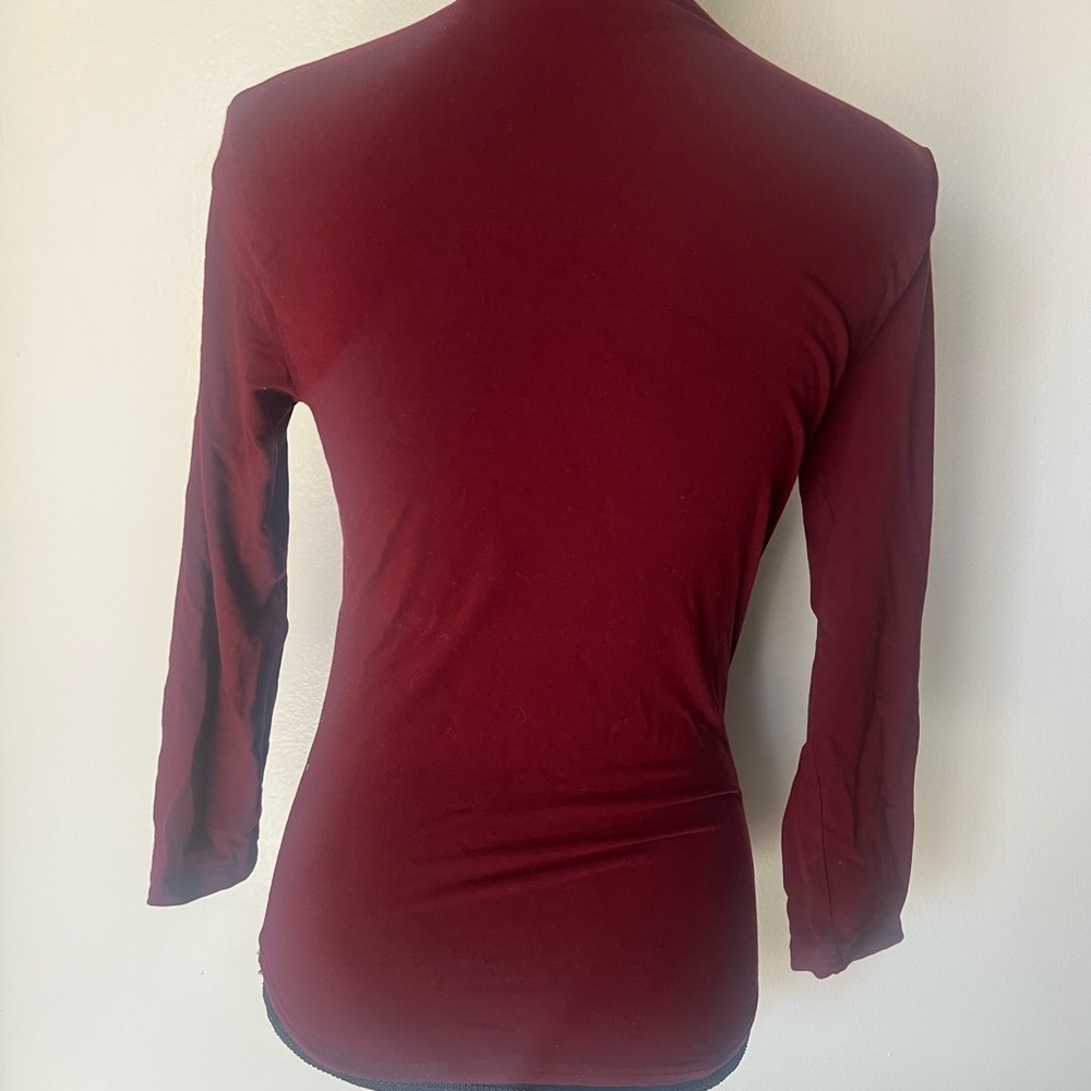Morgan de Toi Red Tie Front Blouse with Cut Out - Picture 4 of 4